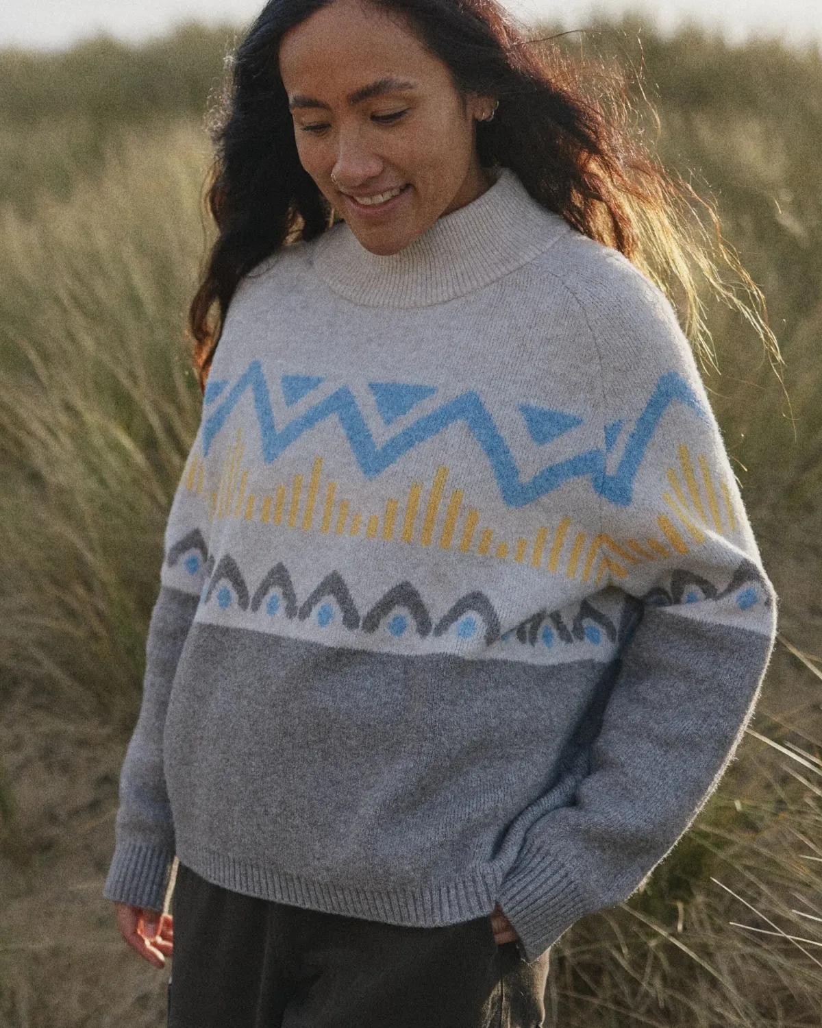 Knitwear|Sweaters|Passenger Nettle Recycled Knitted Sweater - Birch