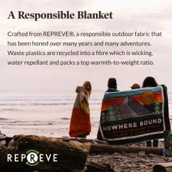 Blankets|Blankets|Passenger Nomadic Recycled Sherpa Blanket - Black 'Nowhere Bound' Print Black'NowhereBound'Print