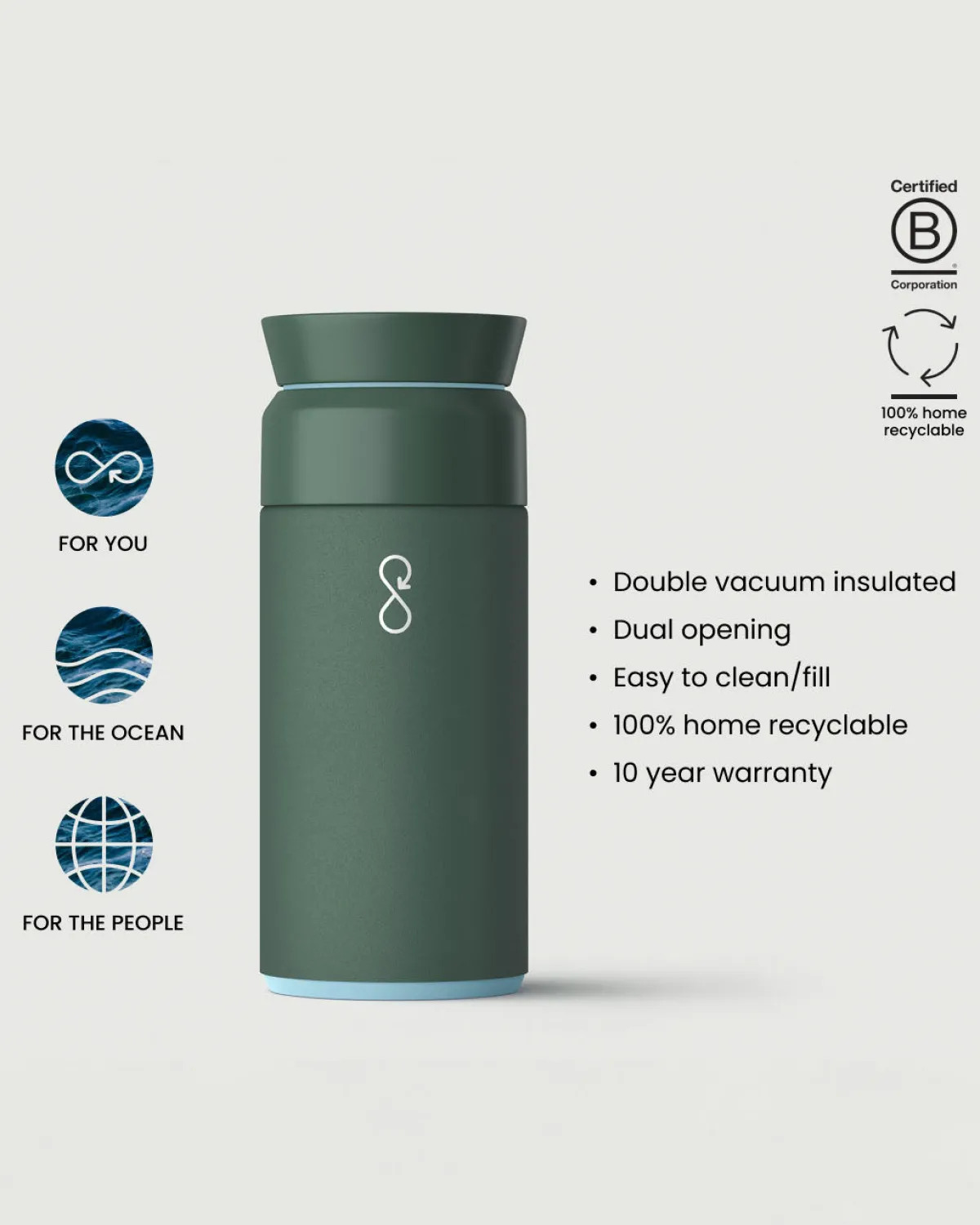 Outdoor Kitchenware|Passenger Ocean Bottle Brew Flask 350ml - Forest Green PassengerForestGreen