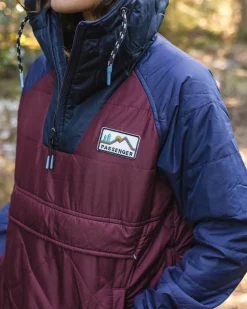 Insulated|Jackets|Passenger Ocean Recycled Insulated Half Zip Jacket - Windsor Wine WindsorWine