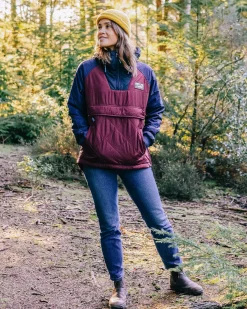 Insulated|Jackets|Passenger Ocean Recycled Insulated Half Zip Jacket - Windsor Wine WindsorWine
