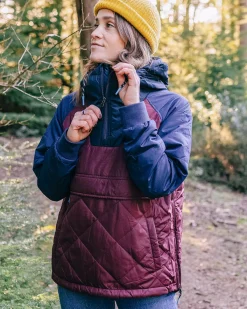 Insulated|Jackets|Passenger Ocean Recycled Insulated Half Zip Jacket - Windsor Wine WindsorWine