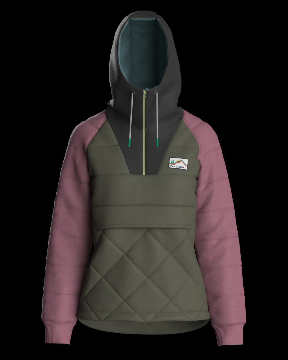 Jackets|Insulated|Passenger Ocean Recycled Insulated Half Zip Jacket - Dusty Olive DustyOlive