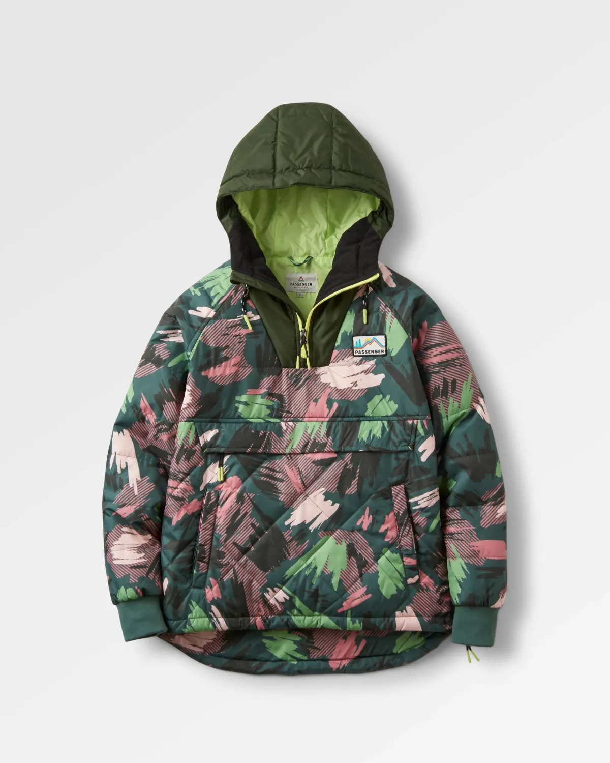 Jackets|Insulated|Passenger Ocean Recycled Insulated Half Zip Jacket - Abstract Mountain Fir Tree AbstractMountainFirTree