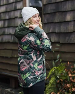 Jackets|Insulated|Passenger Ocean Recycled Insulated Half Zip Jacket - Abstract Mountain Fir Tree AbstractMountainFirTree