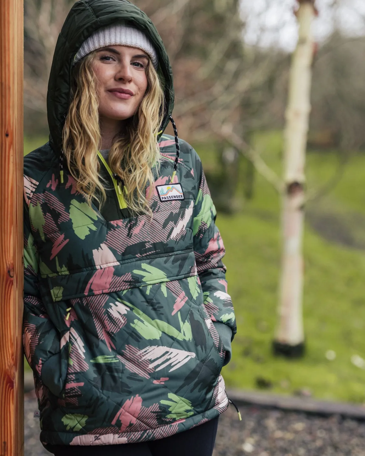 Jackets|Insulated|Passenger Ocean Recycled Insulated Half Zip Jacket - Abstract Mountain Fir Tree AbstractMountainFirTree