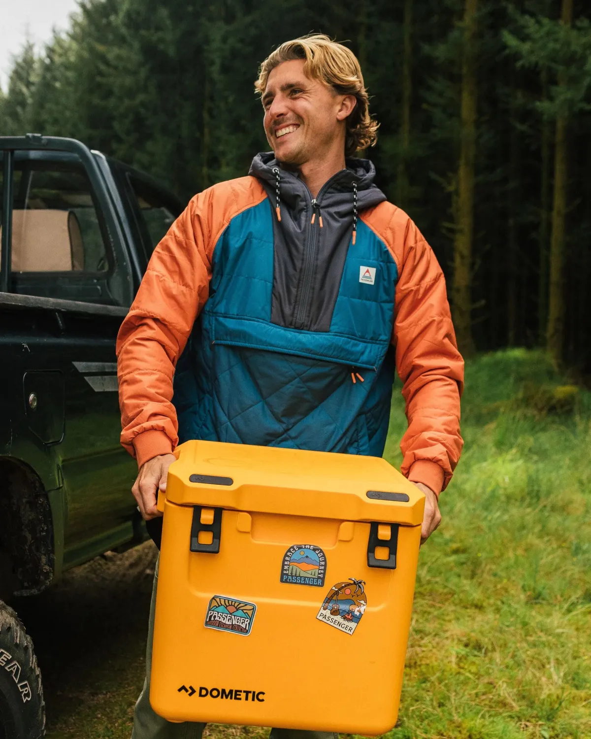 Jackets|Insulated|Passenger Oceanic Recycled Insulated Half Zip Jacket - Tidal Blue/Burnt Orange TidalBlue/BurntOrange