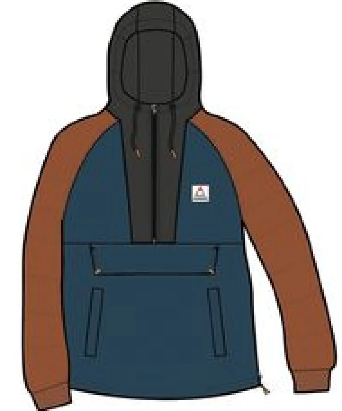 Jackets|Insulated|Passenger Oceanic Recycled Insulated Half Zip Jacket - Tidal Blue/Burnt Orange TidalBlue/BurntOrange