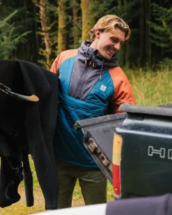 Jackets|Insulated|Passenger Oceanic Recycled Insulated Half Zip Jacket - Tidal Blue/Burnt Orange TidalBlue/BurntOrange