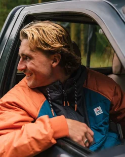 Jackets|Insulated|Passenger Oceanic Recycled Insulated Half Zip Jacket - Tidal Blue/Burnt Orange TidalBlue/BurntOrange
