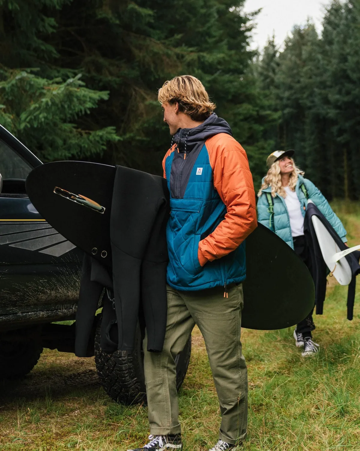 Jackets|Insulated|Passenger Oceanic Recycled Insulated Half Zip Jacket - Tidal Blue/Burnt Orange TidalBlue/BurntOrange
