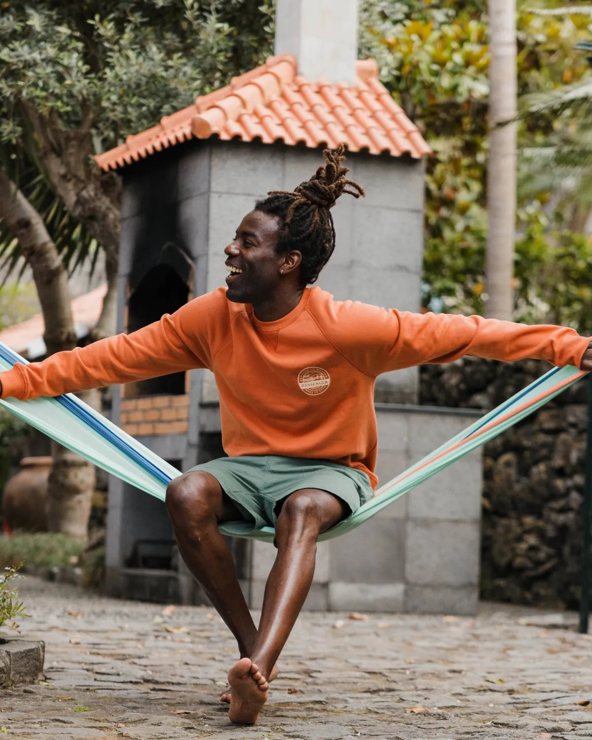 Hoodies & Sweatshirts|Sweatshirts|Passenger Odyssey Organic Cotton Long Sleeve Sweatshirt - Burnt Orange BurntOrange