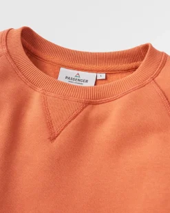 Hoodies & Sweatshirts|Sweatshirts|Passenger Odyssey Organic Cotton Long Sleeve Sweatshirt - Burnt Orange BurntOrange