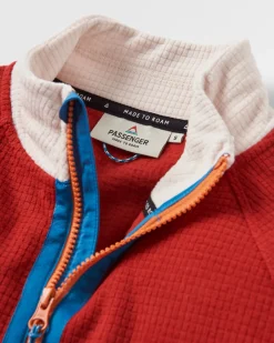 Outdoor Active|Passenger Off Trail Recycled Grid Polar Fleece - Red Ochre/Birch RedOchre/Birch