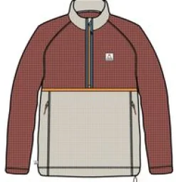 Outdoor Active|Passenger Off Trail Recycled Grid Polar Fleece - Red Ochre/Birch RedOchre/Birch