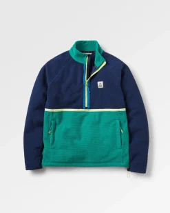 Outdoor Active|Passenger Off Trail Recycled Grid Polar Fleece - Rich Navy/Green Lake RichNavy/GreenLake