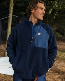 Fleece|Fleece|Passenger Offgrid 2.0 Half Zip Recycled Sherpa Fleece - Rich Navy RichNavy