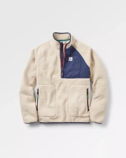 Fleece|Fleece|Passenger Offgrid 2.0 Half Zip Recycled Sherpa Fleece - Oatmeal/Navy Oatmeal/Navy