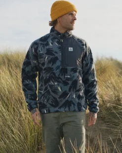 Fleece|Fleece|Passenger Offgrid 2.0 Half Zip Recycled Sherpa Fleece - Abstract Mountain Charcoal AbstractMountainCharcoal