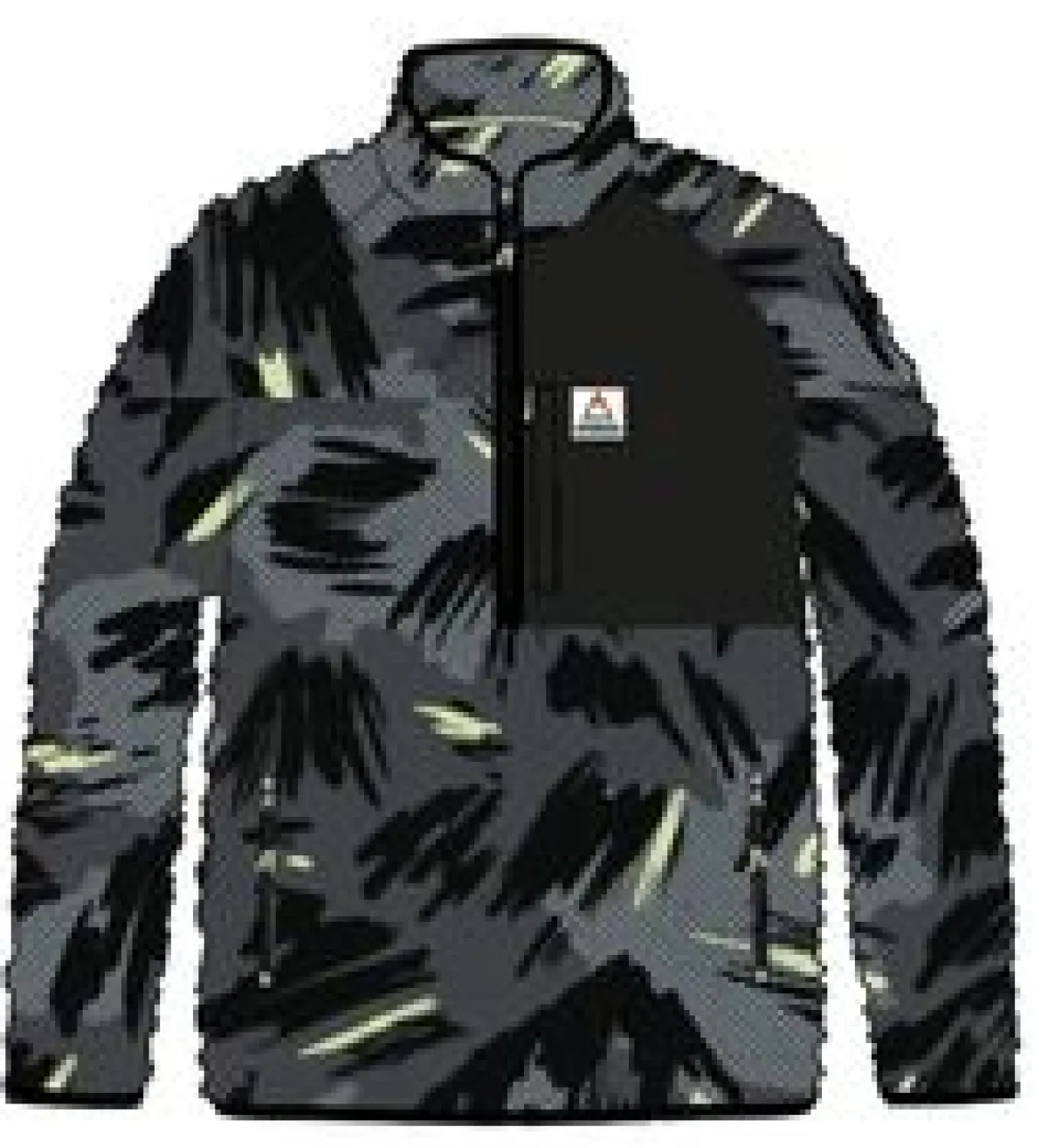 Fleece|Fleece|Passenger Offgrid 2.0 Half Zip Recycled Sherpa Fleece - Abstract Mountain Charcoal AbstractMountainCharcoal