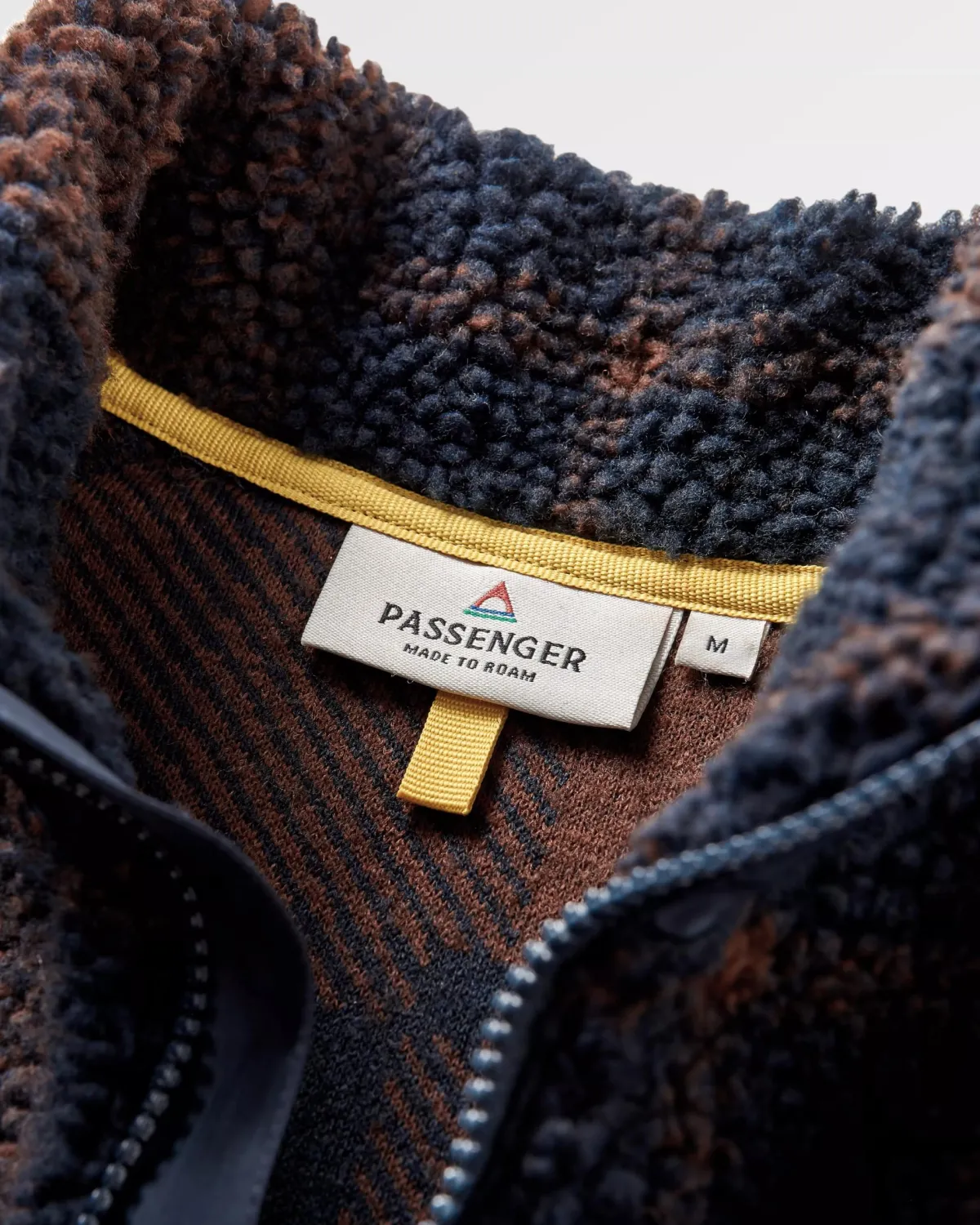 Fleece|Fleece|Passenger Offroad Recycled Sherpa Half Zip Fleece - Chestnut/Deep Navy Check Chestnut/DeepNavyCheck