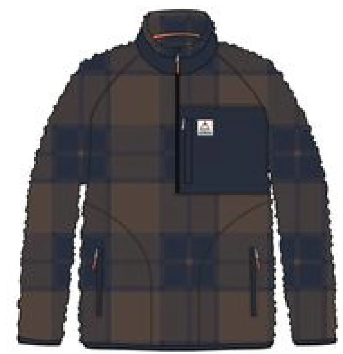 Fleece|Fleece|Passenger Offroad Recycled Sherpa Half Zip Fleece - Chestnut/Deep Navy Check Chestnut/DeepNavyCheck