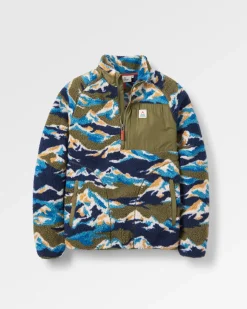 Fleece|Fleece|Passenger Offroad Recycled Sherpa Half Zip Fleece - Mount Scenic Khaki Green MountScenicKhakiGreen