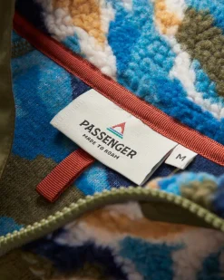 Fleece|Fleece|Passenger Offroad Recycled Sherpa Half Zip Fleece - Mount Scenic Khaki Green MountScenicKhakiGreen