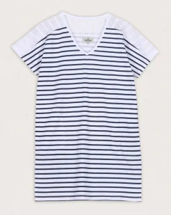 Dresses|T-Shirts & Tank Tops|Passenger Olive Oversized Recycled Cotton T-Shirt Dress - Navy Stripe NavyStripe
