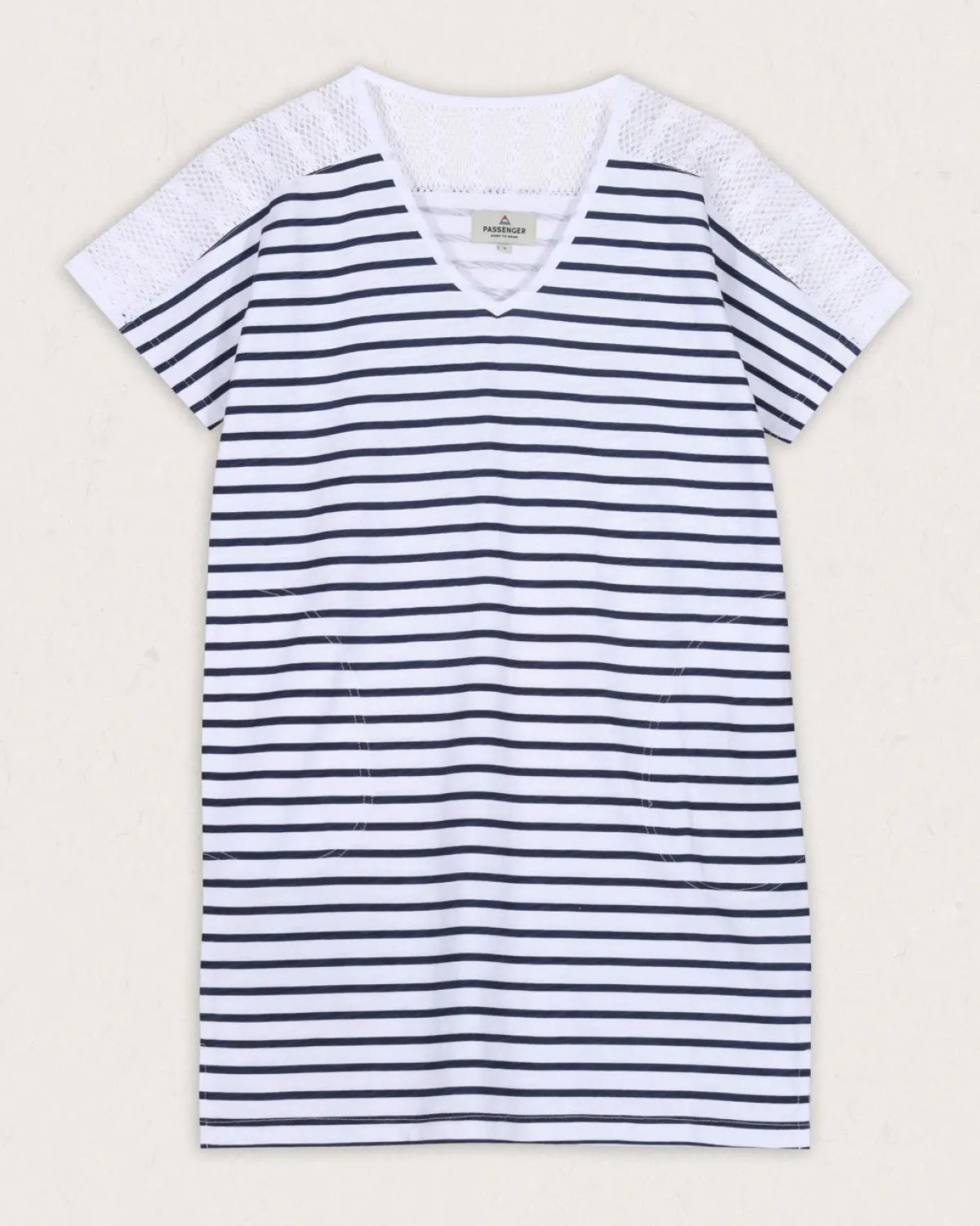 Dresses|T-Shirts & Tank Tops|Passenger Olive Oversized Recycled Cotton T-Shirt Dress - Navy Stripe NavyStripe
