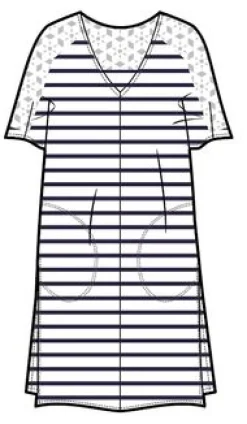 Dresses|T-Shirts & Tank Tops|Passenger Olive Oversized Recycled Cotton T-Shirt Dress - Navy Stripe NavyStripe