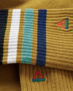 Surf Accessories|Surf Accessories|Passenger Organic Midweight Crew Socks - Mustard Yellow MustardYellow