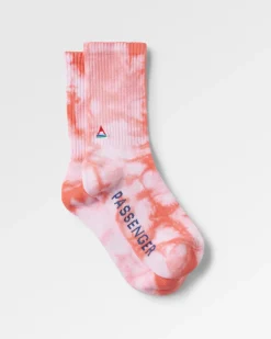 Surf Accessories|Socks|Passenger Organic Mid-weight Crew Socks - Tie Dye Shell Pink TieDyeShellPink