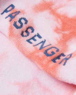 Surf Accessories|Socks|Passenger Organic Mid-weight Crew Socks - Tie Dye Shell Pink TieDyeShellPink
