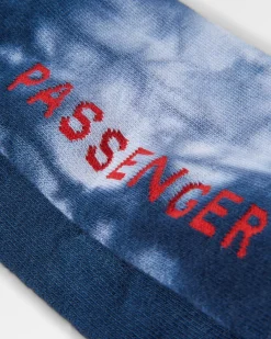 Surf Accessories|Surf Accessories|Passenger Organic Midweight Crew Socks - Tie Dye Deep Navy TieDyeDeepNavy