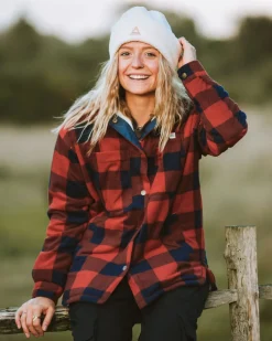 Fleece|Fleece|Passenger Orion Recycled Polar Fleece Long Sleeve Shirt - Red Ochre Buffalo RedOchreBuffalo
