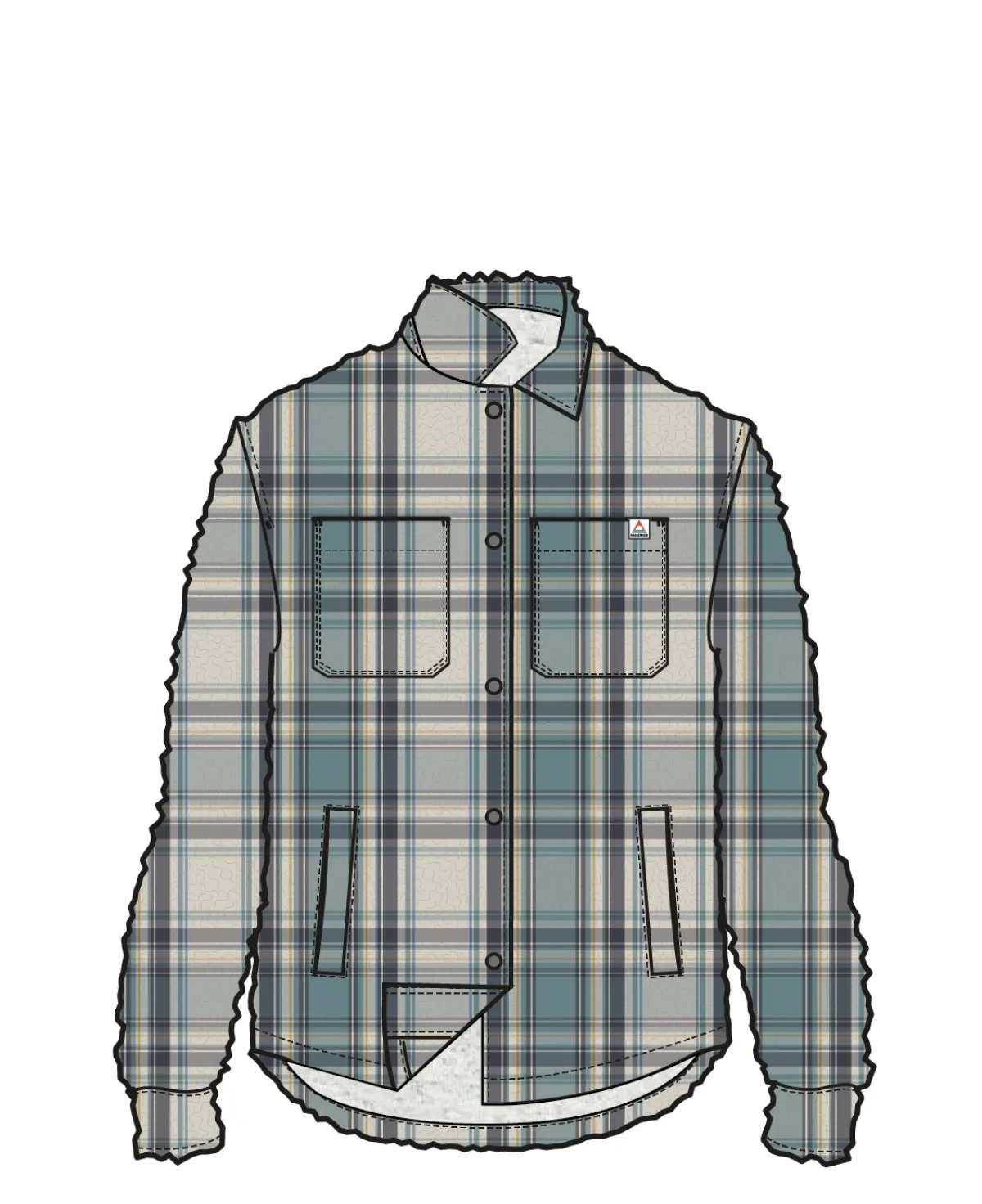 Overshirts|Fleece|Passenger Orion Recycled Polar Fleece Long Sleeve Shirt - Oatmeal/Arctic Check Oatmeal/ArcticCheck