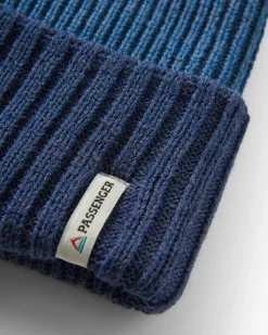 Beanies|Beanies|Passenger Outlook Recycled Beanie - Rich Navy/Dark Denim RichNavy/DarkDenim