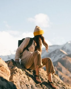 Beanies|Beanies|Passenger Outlook Recycled Beanie - Mustard Yellow/Steel Gray MustardYellow/SteelGray