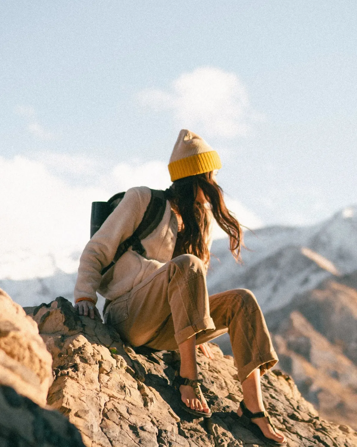 Beanies|Beanies|Passenger Outlook Recycled Beanie - Mustard Yellow/Steel Gray MustardYellow/SteelGray