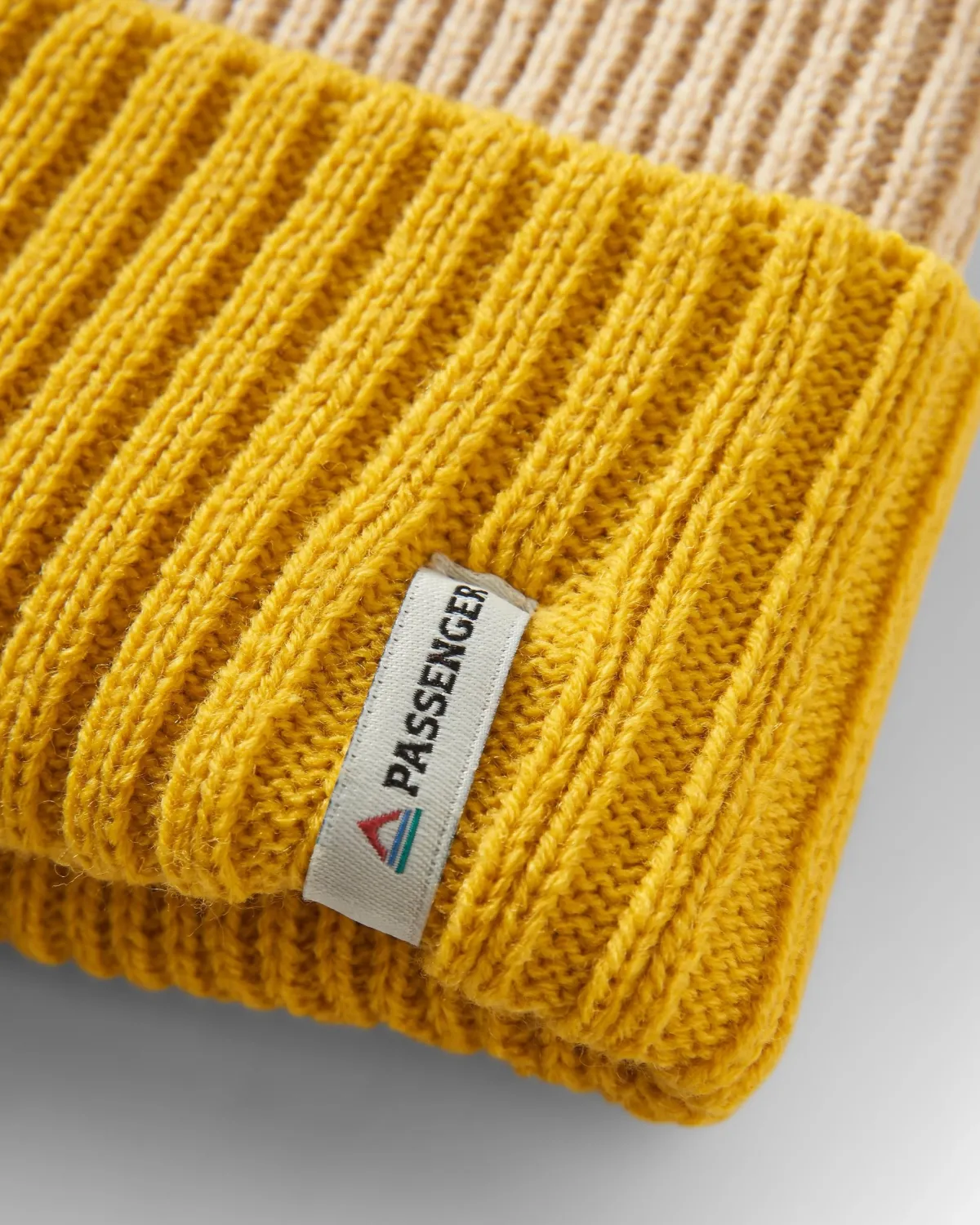 Beanies|Beanies|Passenger Outlook Recycled Beanie - Mustard Yellow/Steel Gray MustardYellow/SteelGray