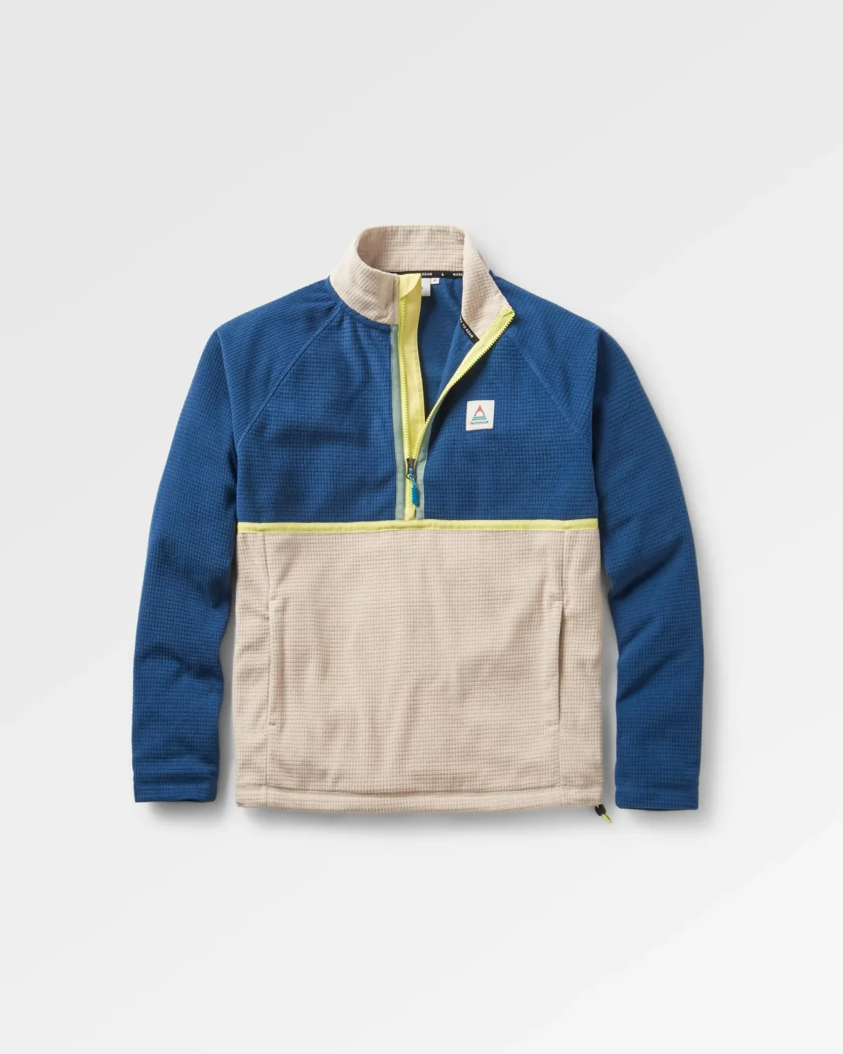 Fleece|Fleece|Passenger Overlook Recycled Grid Polar Fleece - Dark Denim/Pebble Grey DarkDenim/PebbleGrey
