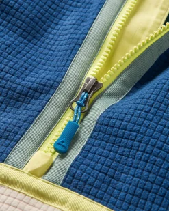 Fleece|Fleece|Passenger Overlook Recycled Grid Polar Fleece - Dark Denim/Pebble Grey DarkDenim/PebbleGrey