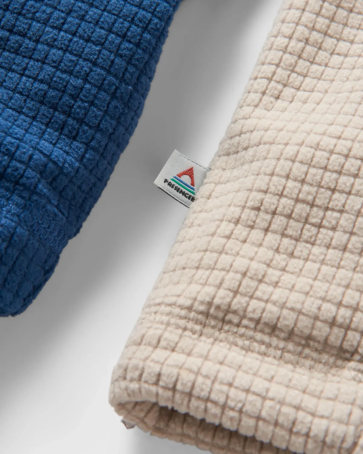 Fleece|Fleece|Passenger Overlook Recycled Grid Polar Fleece - Dark Denim/Pebble Grey DarkDenim/PebbleGrey