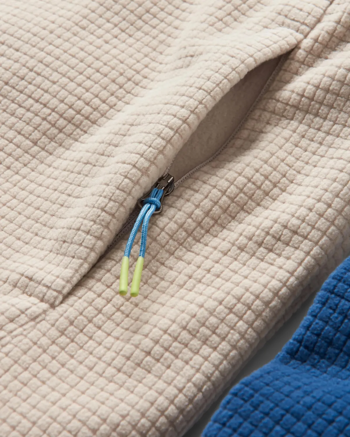 Fleece|Fleece|Passenger Overlook Recycled Grid Polar Fleece - Dark Denim/Pebble Grey DarkDenim/PebbleGrey