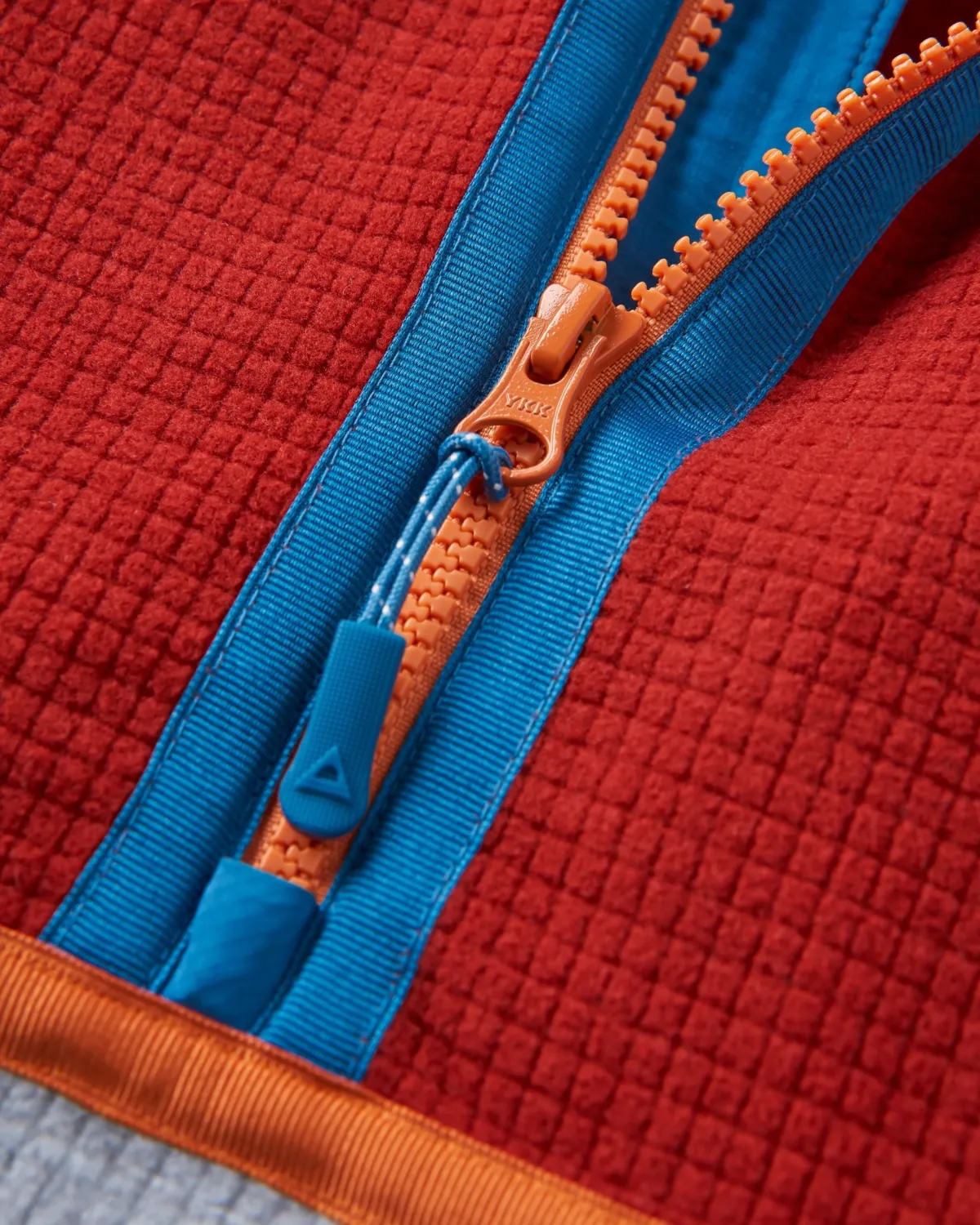 Tops|Fleece|Passenger Overlook Recycled Grid Polar Fleece - Red Ochre/Grey Marl RedOchre/GreyMarl