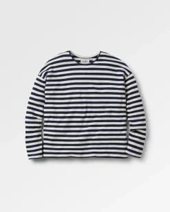 Tops & T-Shirts|Passenger Panorama Striped Long Sleeve T-Shirt - Deep Navy DeepNavy