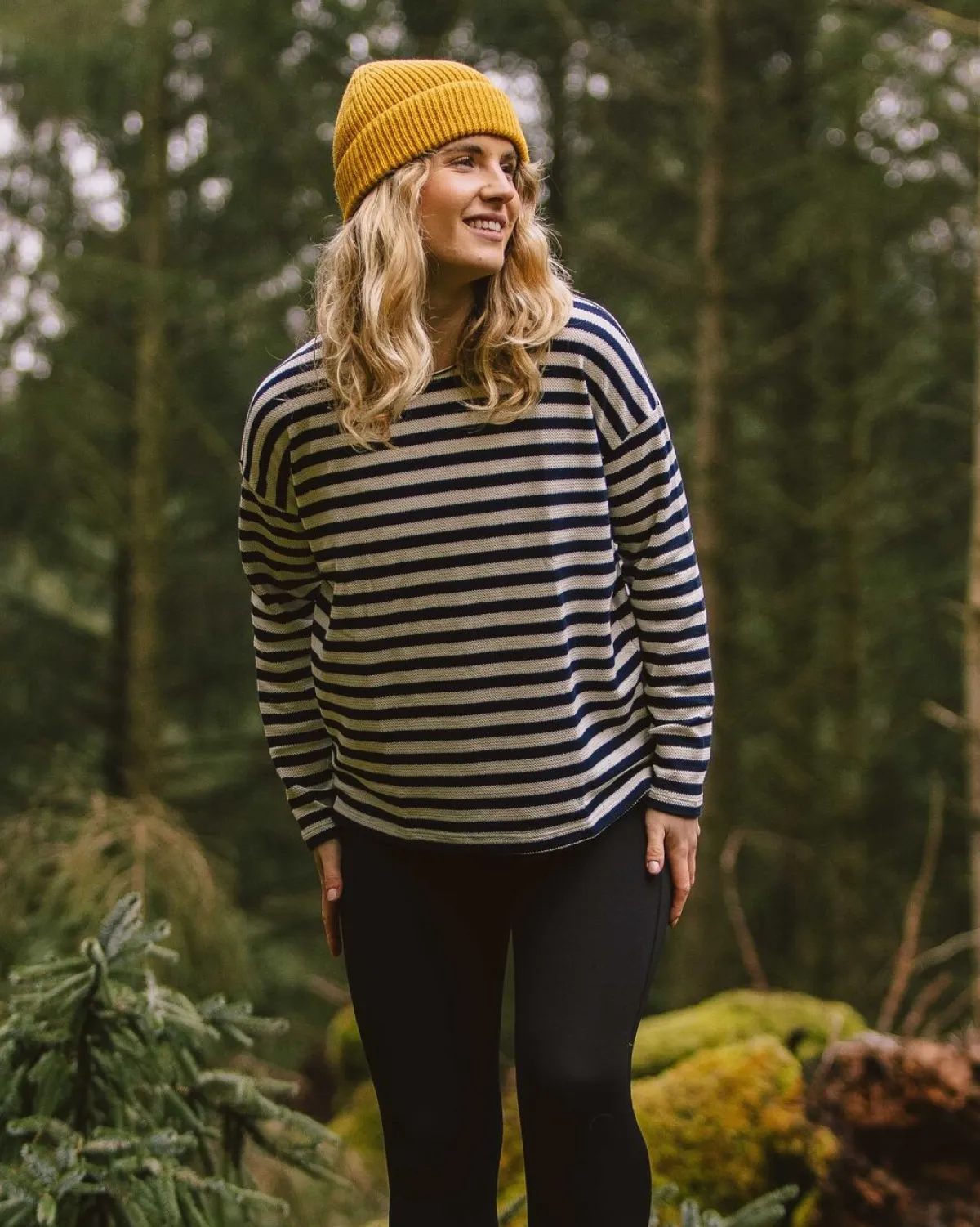 Tops & T-Shirts|Passenger Panorama Striped Long Sleeve T-Shirt - Deep Navy DeepNavy