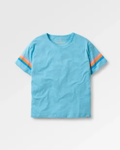 T-Shirts & Tank Tops|Passenger Poinsettia Organic Cotton T-Shirt - Soft Blue Pool Marl SoftBluePoolMarl