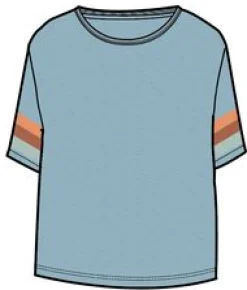 T-Shirts & Tank Tops|Passenger Poinsettia Organic Cotton T-Shirt - Soft Blue Pool Marl SoftBluePoolMarl